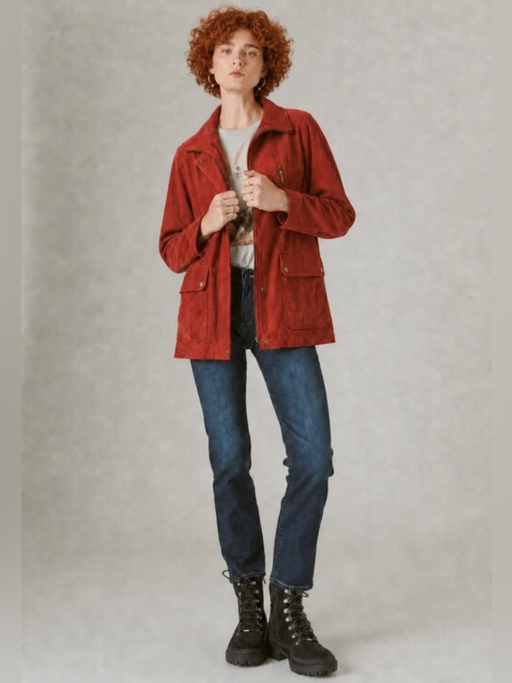 🌸 Mackintosh New England Rust Faux Suede Utility Driver Jacket